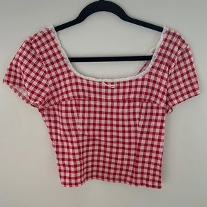 Vintage red gingham top